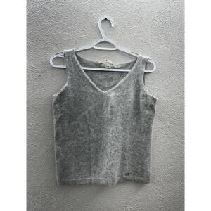 Tommy Hilfiger Womens Tank Size Uknown Gray Wool Like V-Neck Sleeveless